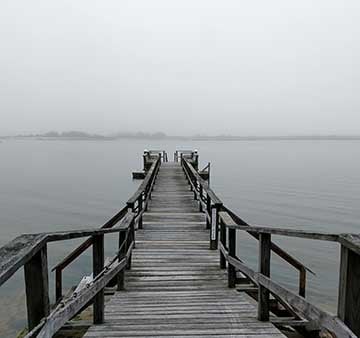 foggy pier